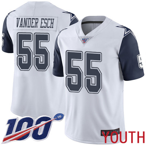 Youth Dallas Cowboys Limited White Leighton Vander Esch #55 100th Season Rush Vapor Untouchable NFL Jersey->dallas cowboys->NFL Jersey